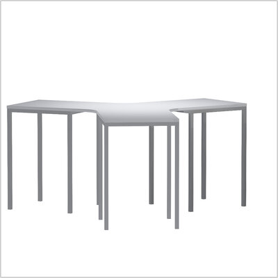 NewYork steel sitztisch ypsilon weiß schraeg